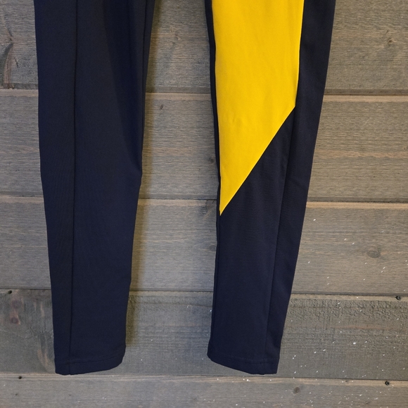 Gymshark Women's Asymmetrical Navy & Yellow Leggings - Picture 6 of 12